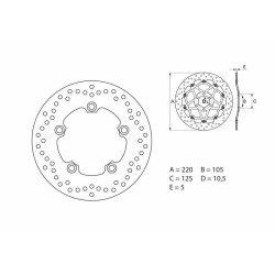 DISQUE DE FREIN ARRIERE BREMBO 68B40750