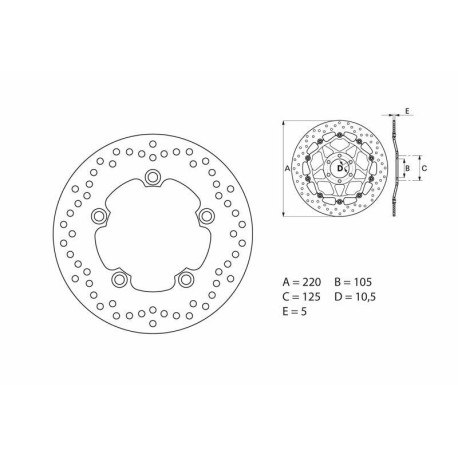 DISQUE DE FREIN ARRIERE BREMBO 68B40750