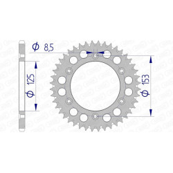 Couronne AFAM 46 dents alu pas 520 type 11212