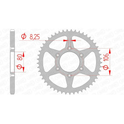 Couronne AFAM 49 dents acier pas 520 type 35204 Aprilia