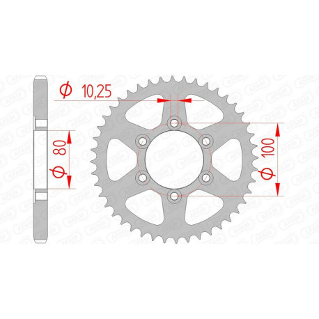 Couronne AFAM 40 dents acier pas 525 type 92666 Voxan 1000