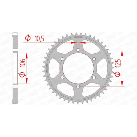 Couronne AFAM 42 dents acier pas 525 type 86605 Triumph Thruxton 1200