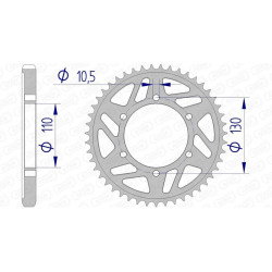 Couronne AFAM 41 dents alu pas 530 type 13813