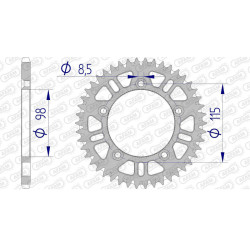 Couronne AFAM 46 dents alu pas 420 type 72101