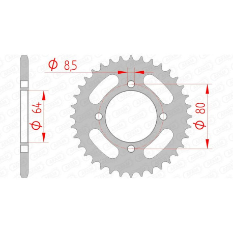 Couronne AFAM 35 dents acier pas 420 type 12101 Yamaha
