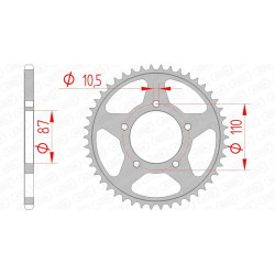 Couronne AFAM 49 dents acier pas 520 type 14405 Suzuki