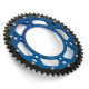 Couronne ART Bi-composants 51 dents aluminium/acier ultra-light anti-boue pas 520 type TM bleu