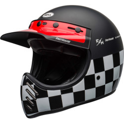 Casque BELL Moto-3 Fasthouse Checkers Matte/Gloss Black/White/Red taille S