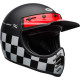 Casque BELL Moto-3 Fasthouse Checkers Matte/Gloss Black/White/Red taille S