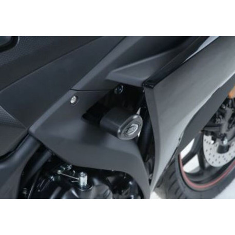 Tampons de protections R&G RACING Aero Race version noir Yamaha YZF-R3 / R125 / MT03