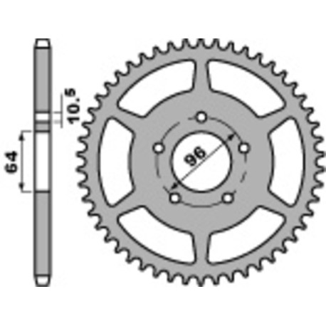 Couronne PBR 43 dents acier standard pas 520 type 254
