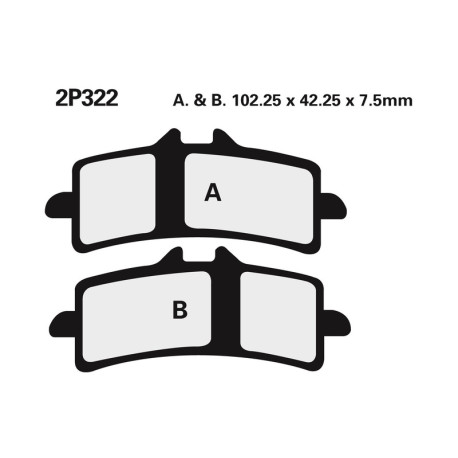 Plaquettes de frein NISSIN 2P322ST métal fritté