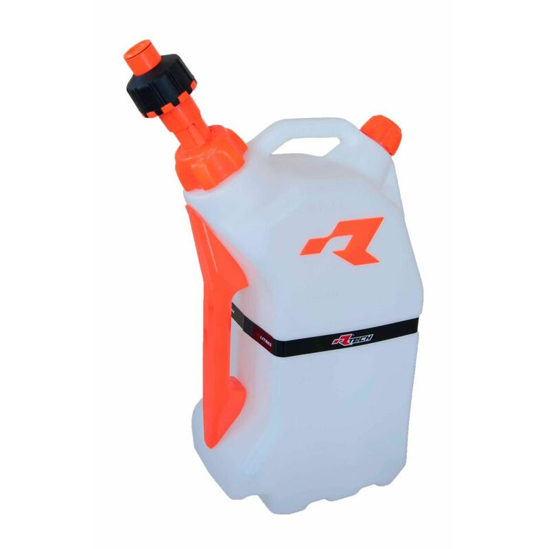 Bidon d'essence RACETECH remplissage rapide 15L translucide/orange